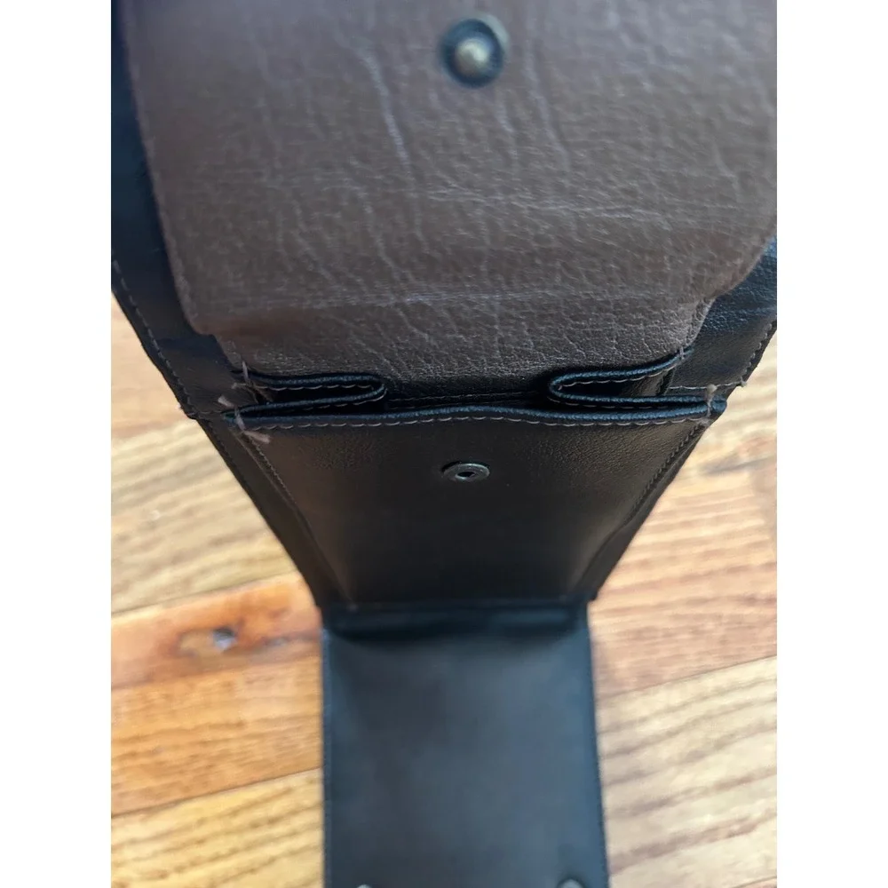 The Limited Black Faux Leather Tri-Fold Travel Wallet Organizer ID Window Black